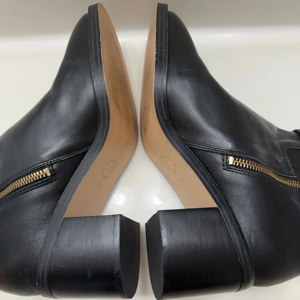Michael Kors Black Leather Ankle Booties - Picture 6 of 9
